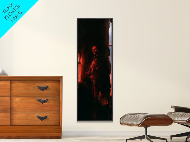 The Ghostly Groom, Victorian Gothic Art, Tall Narrow Wall Art, Canvas Print, Gothic Wall Decor, Halloween Portrait Art, Halloween Wall Art