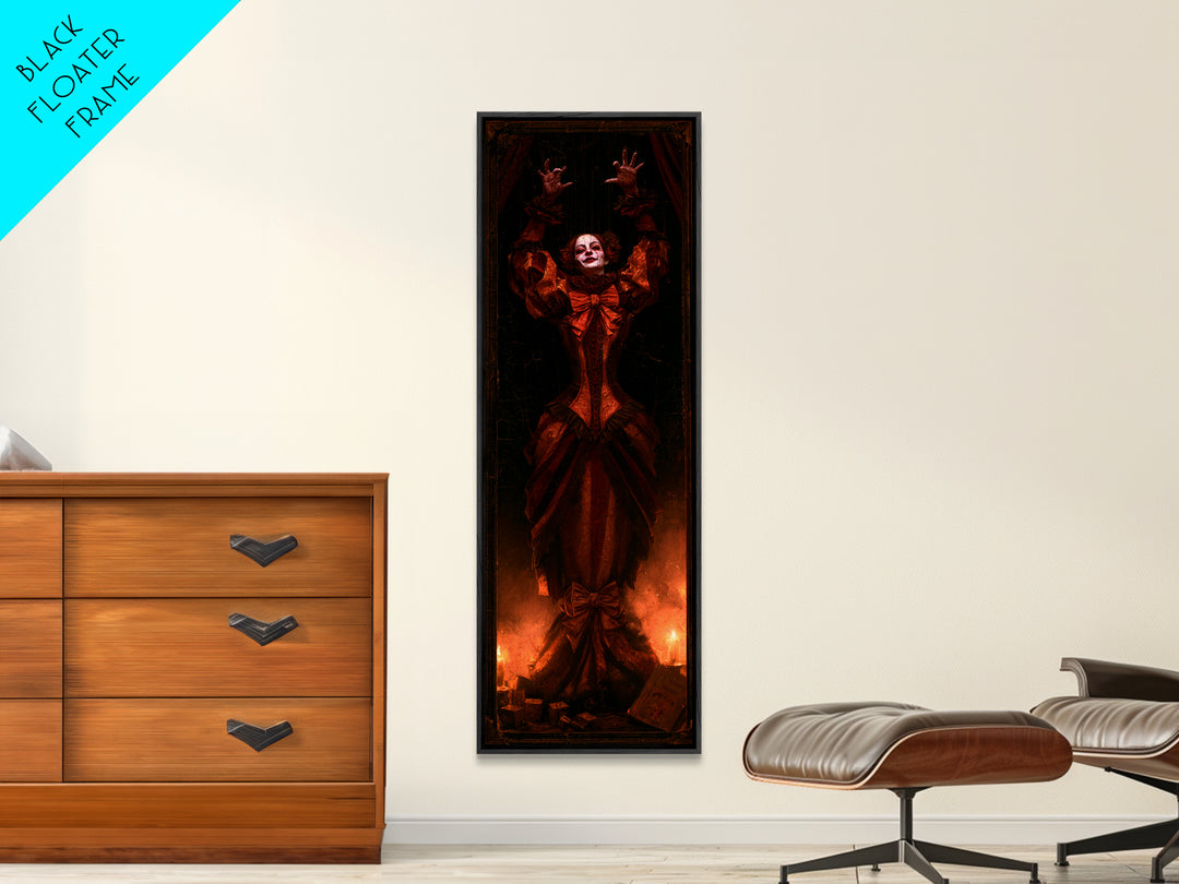 The Marionette Master, Antique Gothic Portrait, Tall Narrow Wall Art, Canvas Print, Gothic Wall Decor, Halloween Portrait Art