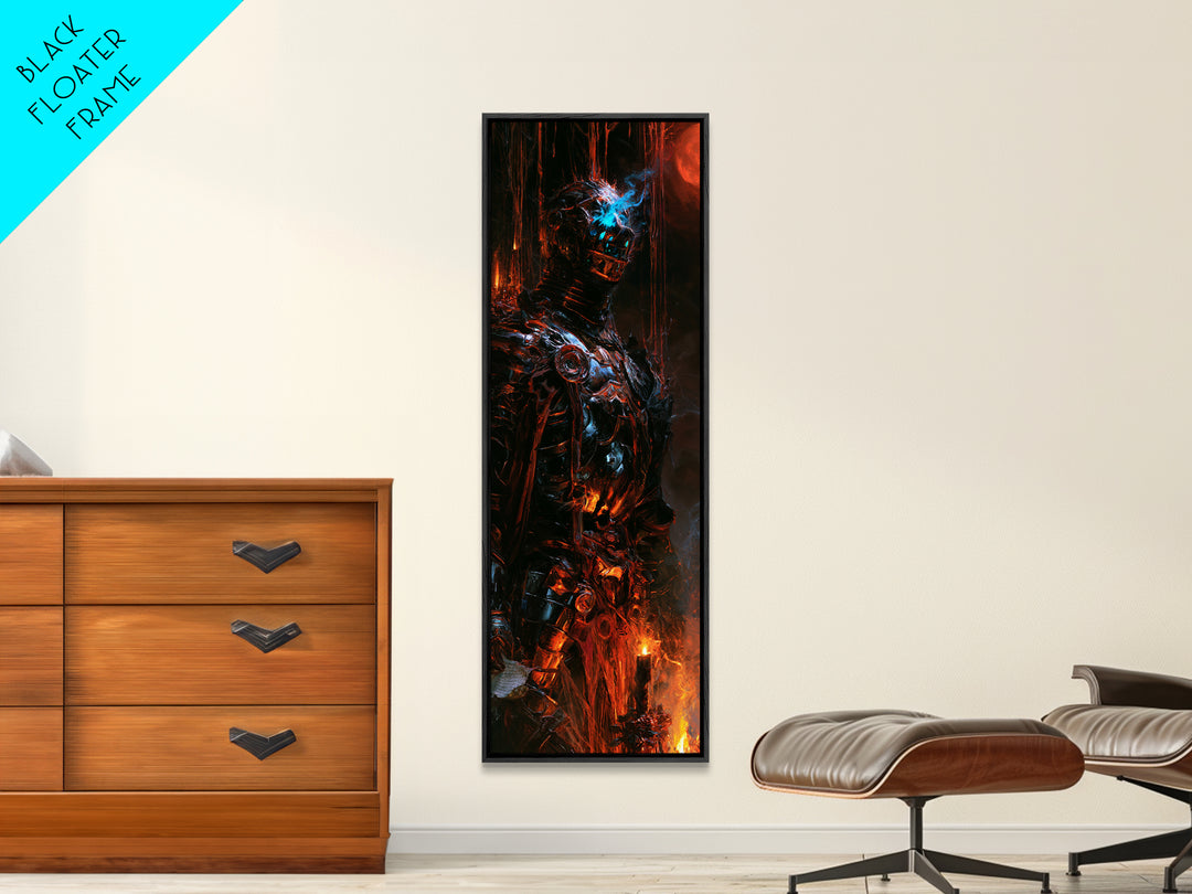 The Spectral Knight, Antique Gothic Portrait, Tall Narrow Wall Art, Canvas Print, Gothic Wall Decor, Halloween Portrait Art, Horror Wall Art