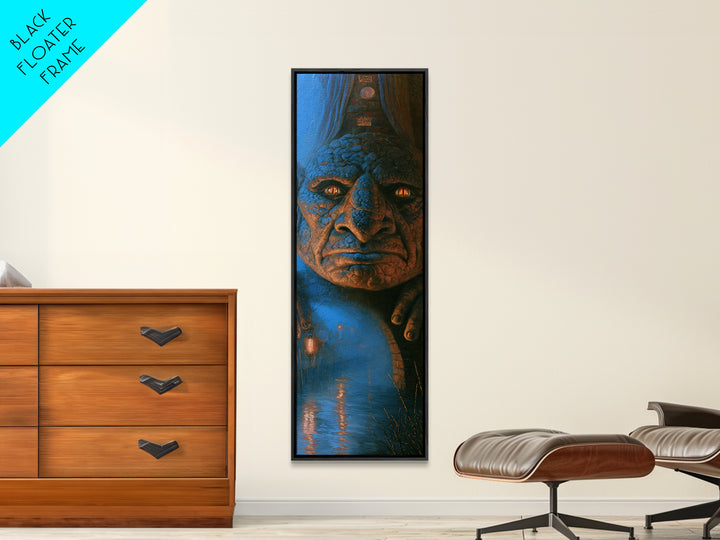 The Bridge Troll At Midnight, Victorian Gothic Art, Tall Narrow Wall Art, Canvas Print, Gothic Wall Decor, Halloween Portrait Art