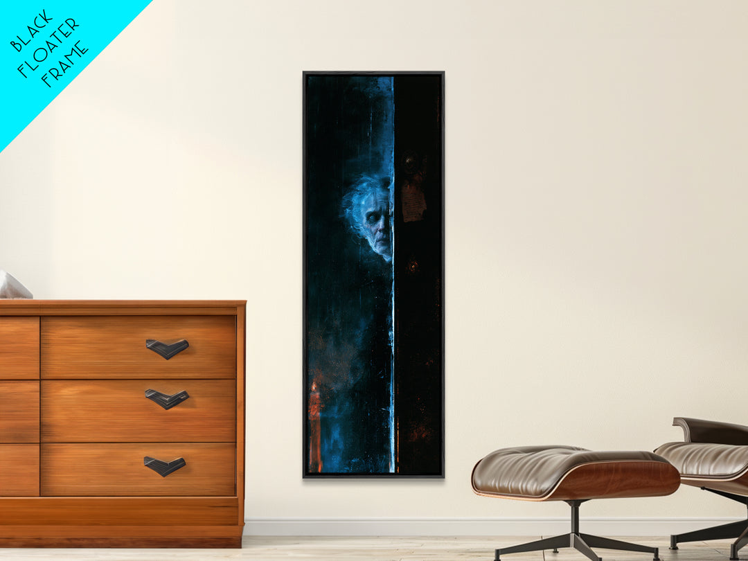 The Lake Phantom, Dark Academia Wall Art, Tall Narrow Wall Art, Framed Canvas Print, Gothic Wall Decor, Halloween Portrait Art