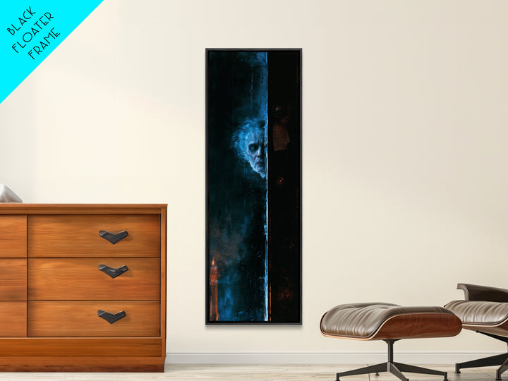 The Lake Phantom, Dark Academia Wall Art, Tall Narrow Wall Art, Framed Canvas Print, Gothic Wall Decor, Halloween Portrait Art