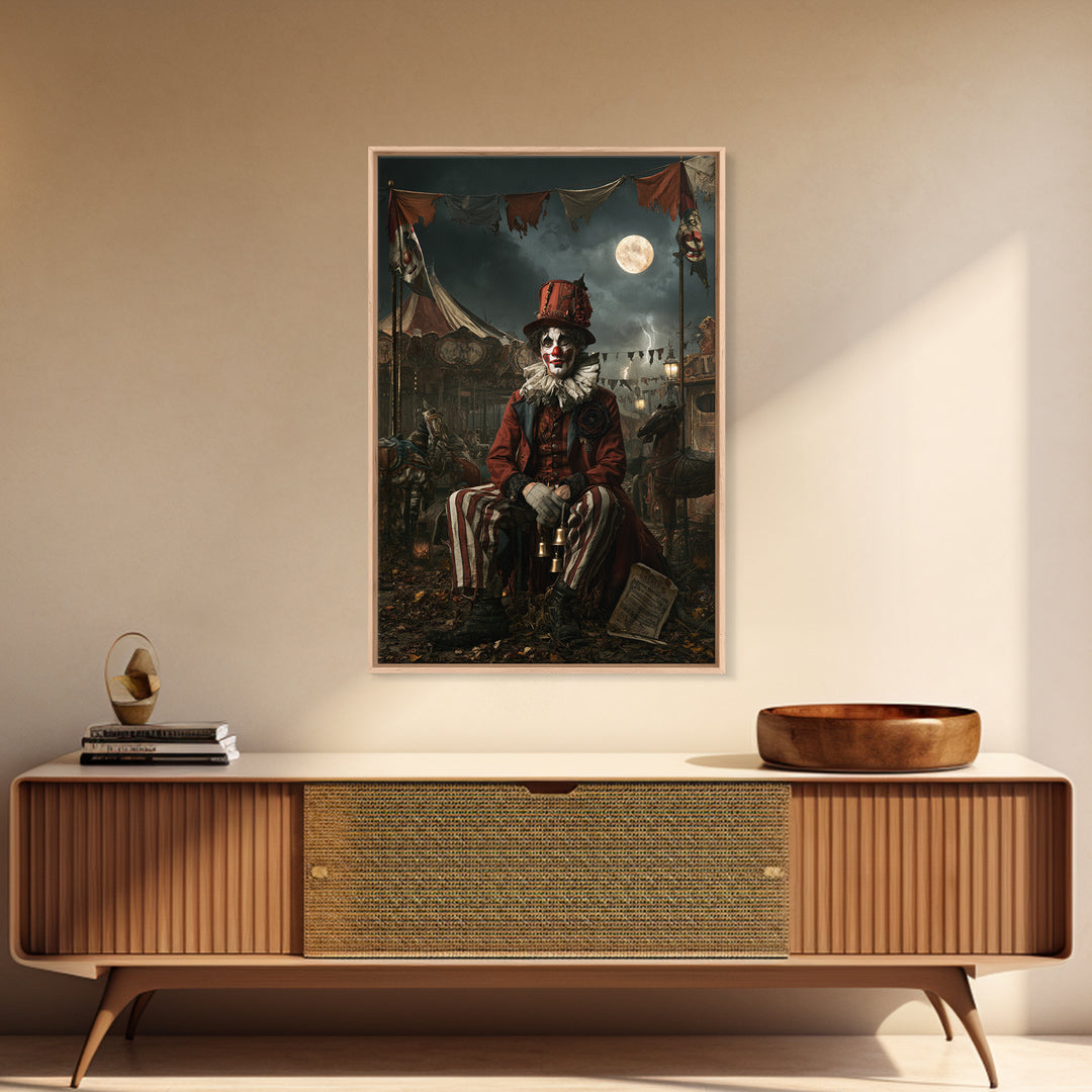The Abandoned Carnival, Victorian Gothic Art, Vertical Wall Art, Framed Canvas Print, Gothic Wall Decor, Halloween Portrait Art