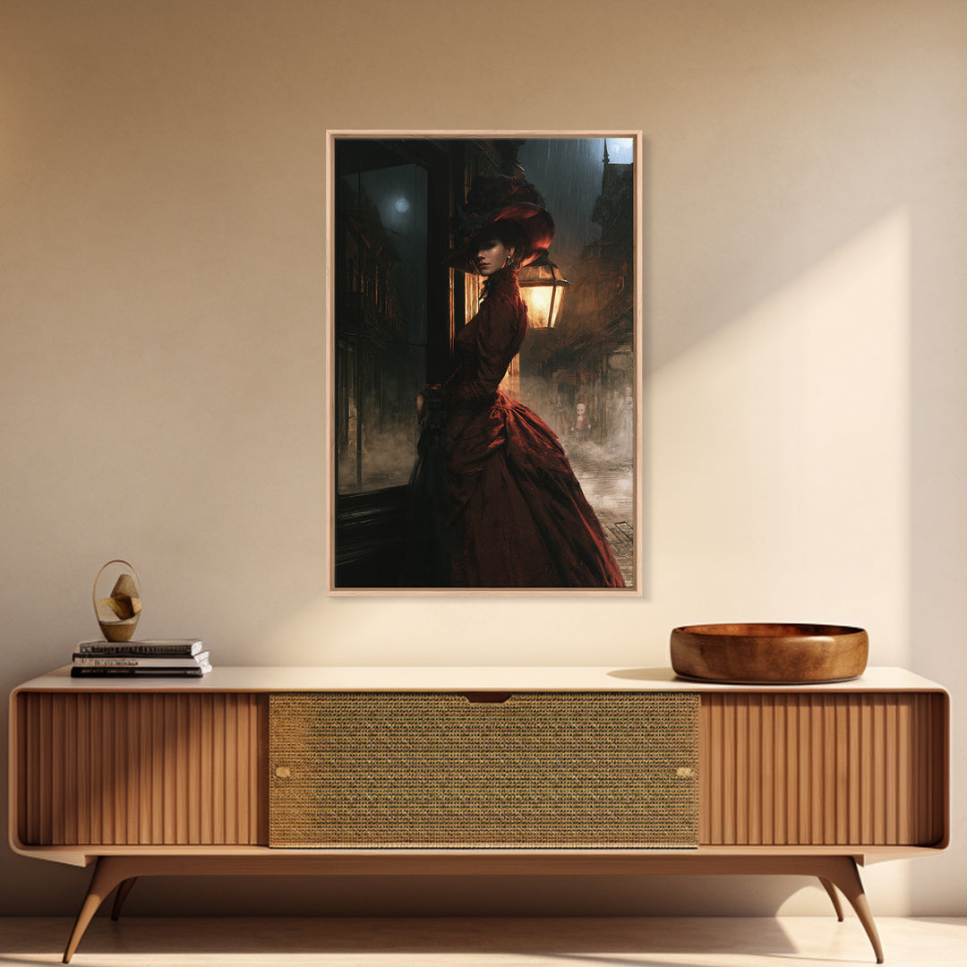 The Ghost Town Main Street, Victorian Gothic Art, Vertical Wall Art, Canvas Print, Gothic Wall Decor, Halloween Portrait Art