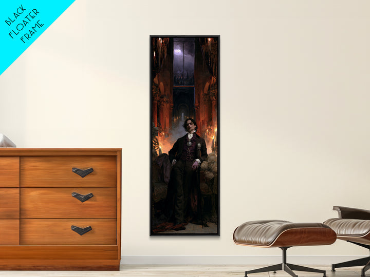 The Endless Catacombs, Antique Gothic Portrait, Tall Narrow Wall Art, Canvas Print, Gothic Wall Decor, Halloween Portrait Art
