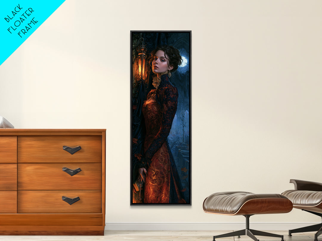The Overgrown Chapel, Victorian Horror Portrait, Tall Narrow Wall Art, Canvas Print, Gothic Wall Decor, Halloween Portrait Art