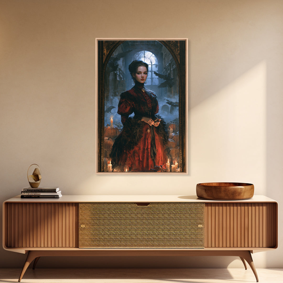 The Derelict Asylum, Victorian Horror Portrait, Vertical Wall Art, Canvas Print, Gothic Wall Decor, Halloween Portrait Art