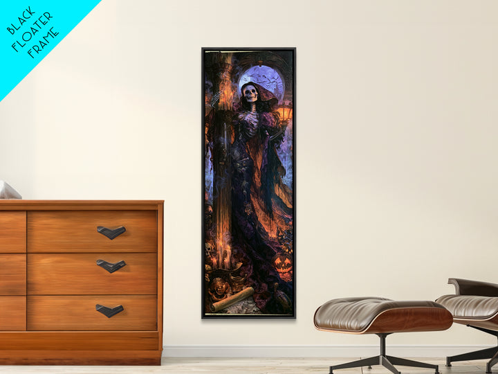 The Graveyard Dance, Macabre Victorian Decor, Tall Narrow Wall Art, Canvas Print, Gothic Wall Decor, Halloween Portrait Art