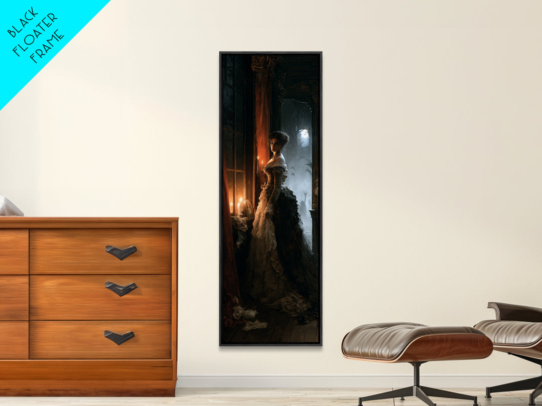The Haunted Hayride, Macabre Victorian Decor, Tall Narrow Wall Art, Canvas Print, Gothic Wall Decor, Halloween Portrait Art