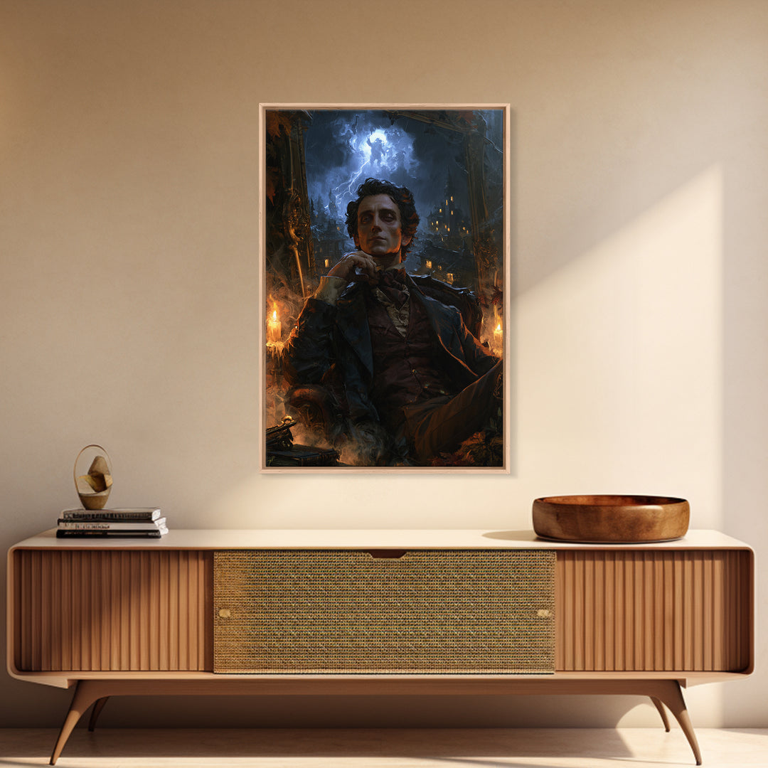 The Halloween Storm, Victorian Gothic Art, Vertical Wall Art, Canvas Print, Gothic Wall Decor, Halloween Portrait Art, Gothic Home Decor