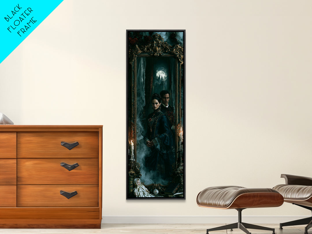 Gothic Romance, Victorian Gothic Art, Tall Narrow Wall Art, Canvas Print, Gothic Wall Decor, Halloween Portrait Art, Gothic Home Decor