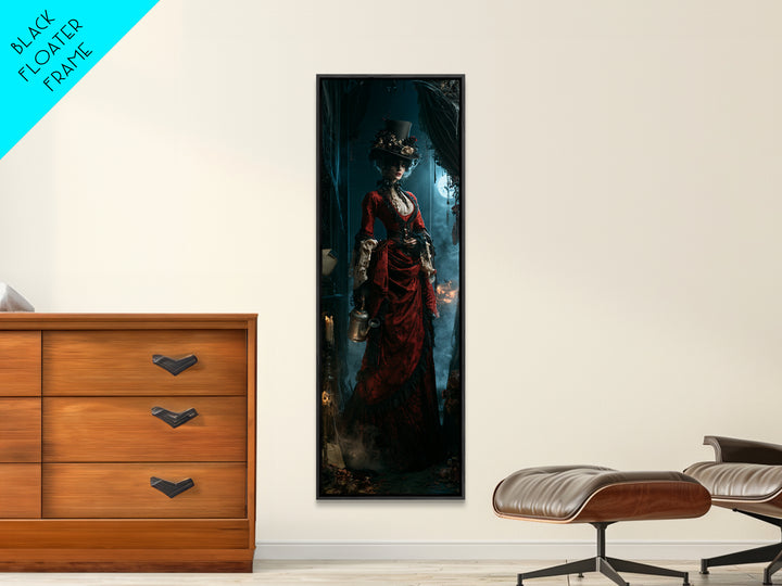The Graveyard Gardener, Antique Gothic Portrait, Tall Narrow Wall Art, Canvas Print, Gothic Wall Decor, Halloween Portrait Art