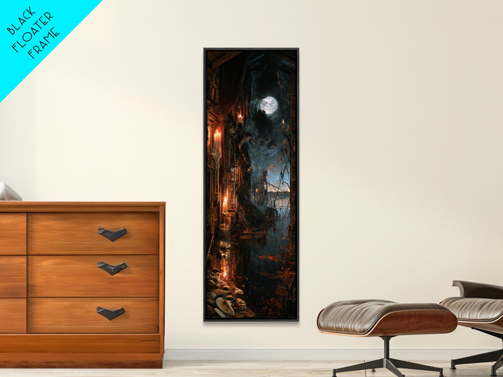 The Dream Eater, Dark Academia Wall Art, Tall Narrow Wall Art, Framed Canvas Print, Gothic Wall Decor, Halloween Portrait Art