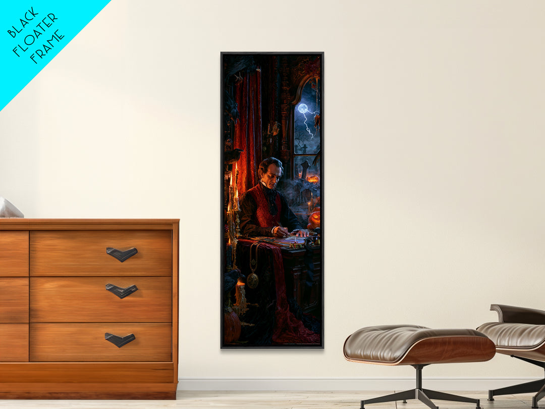 The Royal Coffin Maker, Macabre Victorian Decor, Tall Narrow Wall Art, Canvas Print, Gothic Wall Decor, Halloween Portrait Art