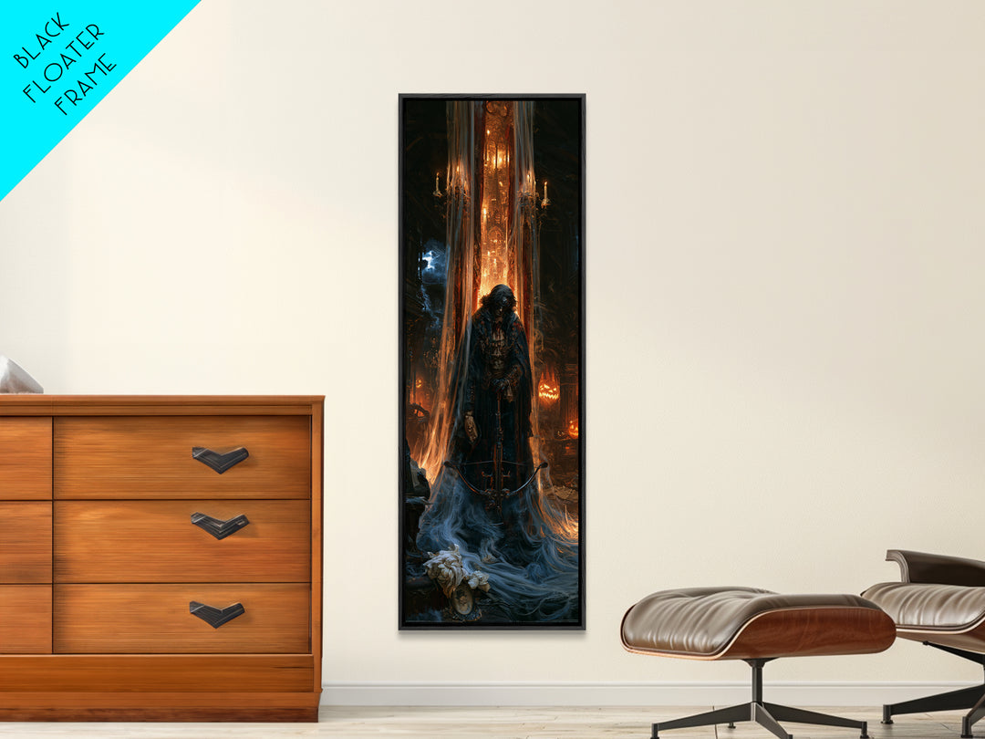 The Ghost Of The Witch Hunter, Victorian Horror Portrait, Tall Narrow Wall Art, Canvas Print, Gothic Wall Decor, Halloween Portrait Art