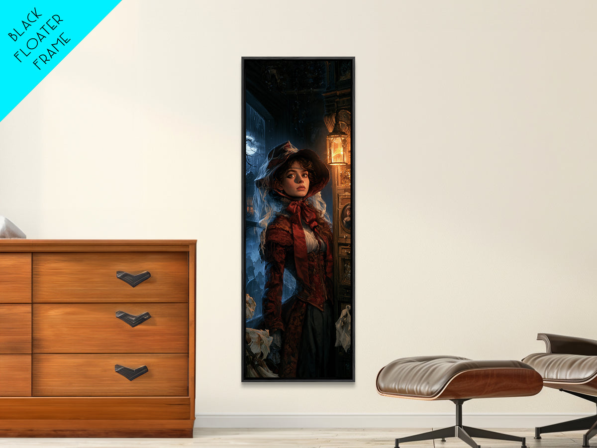 The Cemetery Beekeeper, Macabre Victorian Decor, Tall Narrow Wall Art, Canvas Print, Gothic Wall Decor, Halloween Portrait Art