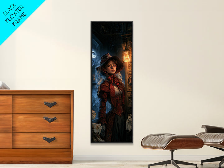 The Cemetery Beekeeper, Macabre Victorian Decor, Tall Narrow Wall Art, Canvas Print, Gothic Wall Decor, Halloween Portrait Art