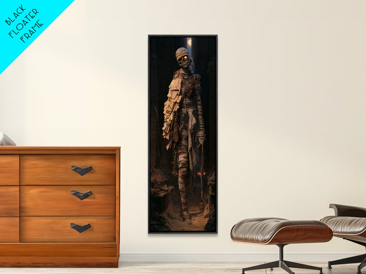 The Mummy Mail Carrier, Victorian Horror Portrait, Tall Narrow Wall Art, Canvas Print, Gothic Wall Decor, Halloween Portrait Art