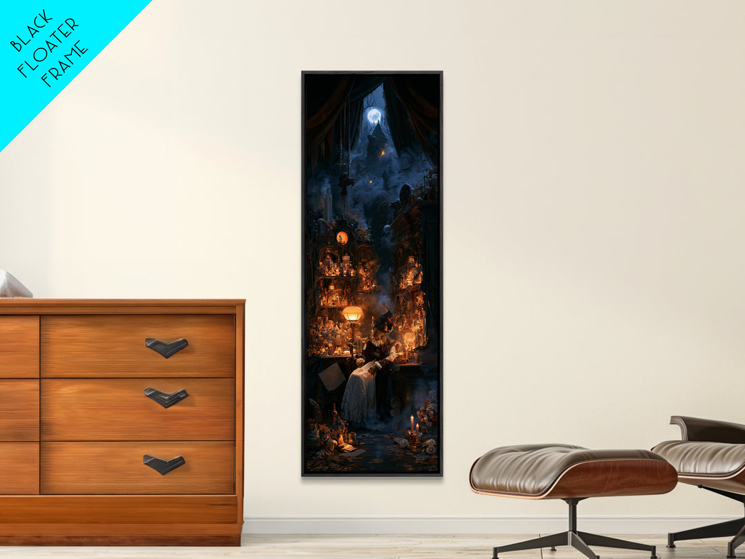 The Goblin Candy Shop, Antique Gothic Portrait, Tall Narrow Wall Art, Canvas Print, Gothic Wall Decor, Halloween Portrait Art