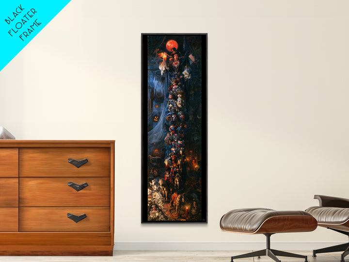 The Haunted Toy Parade, Victorian Gothic Art, Tall Narrow Wall Art, Framed Canvas Print, Gothic Wall Decor, Halloween Portrait Art