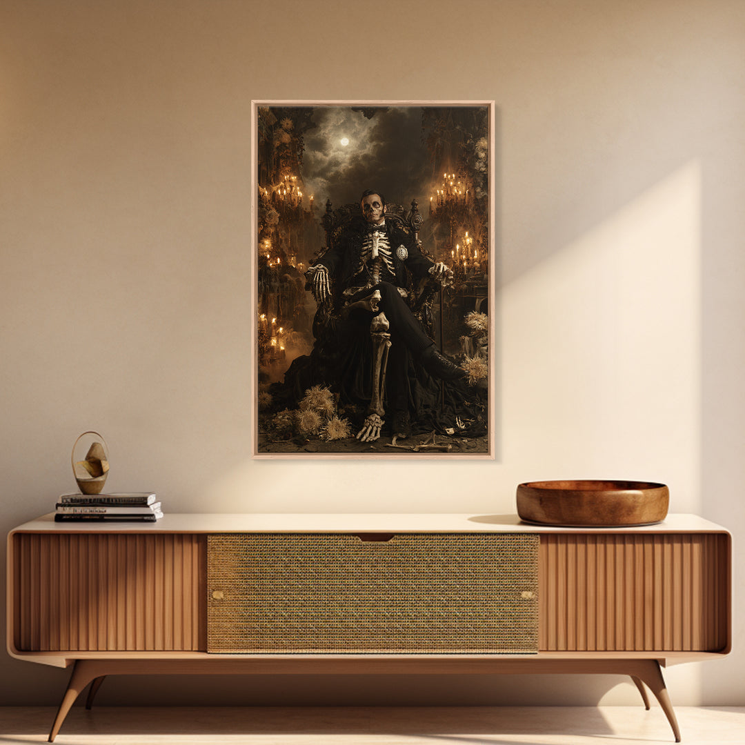 The Cathedral Of Bones, Macabre Victorian Decor, Vertical Wall Art, Canvas Print, Gothic Wall Decor, Halloween Portrait Art