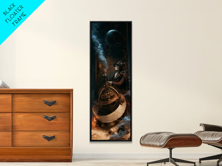 The Astronomer Of The Hollow Sky, Victorian Horror Portrait, Tall Narrow Wall Art, Canvas Print, Gothic Wall Decor, Halloween Portrait Art