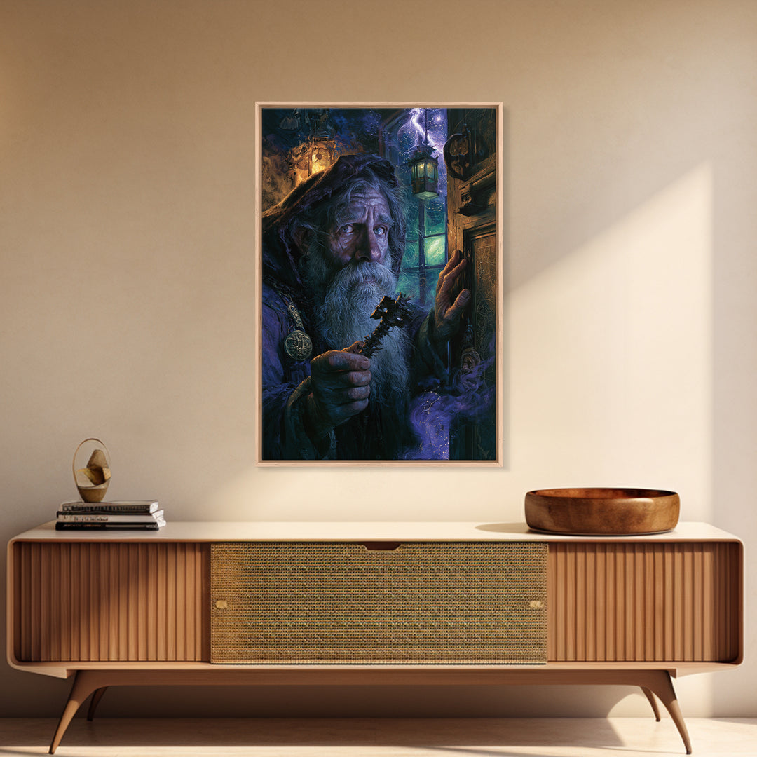 The Keeper Of The Black Reef Key, Victorian Horror Portrait, Vertical Wall Art, Canvas Print, Gothic Wall Decor, Halloween Portrait Art