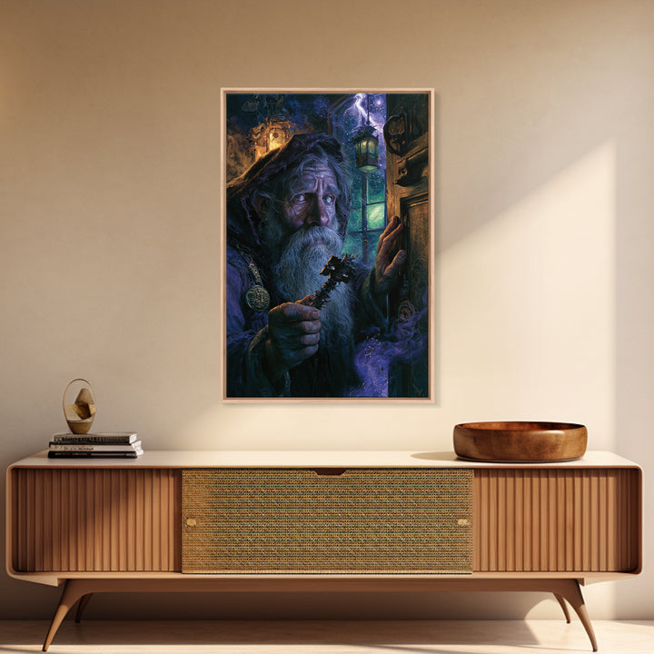 The Keeper Of The Black Reef Key, Victorian Horror Portrait, Vertical Wall Art, Canvas Print, Gothic Wall Decor, Halloween Portrait Art