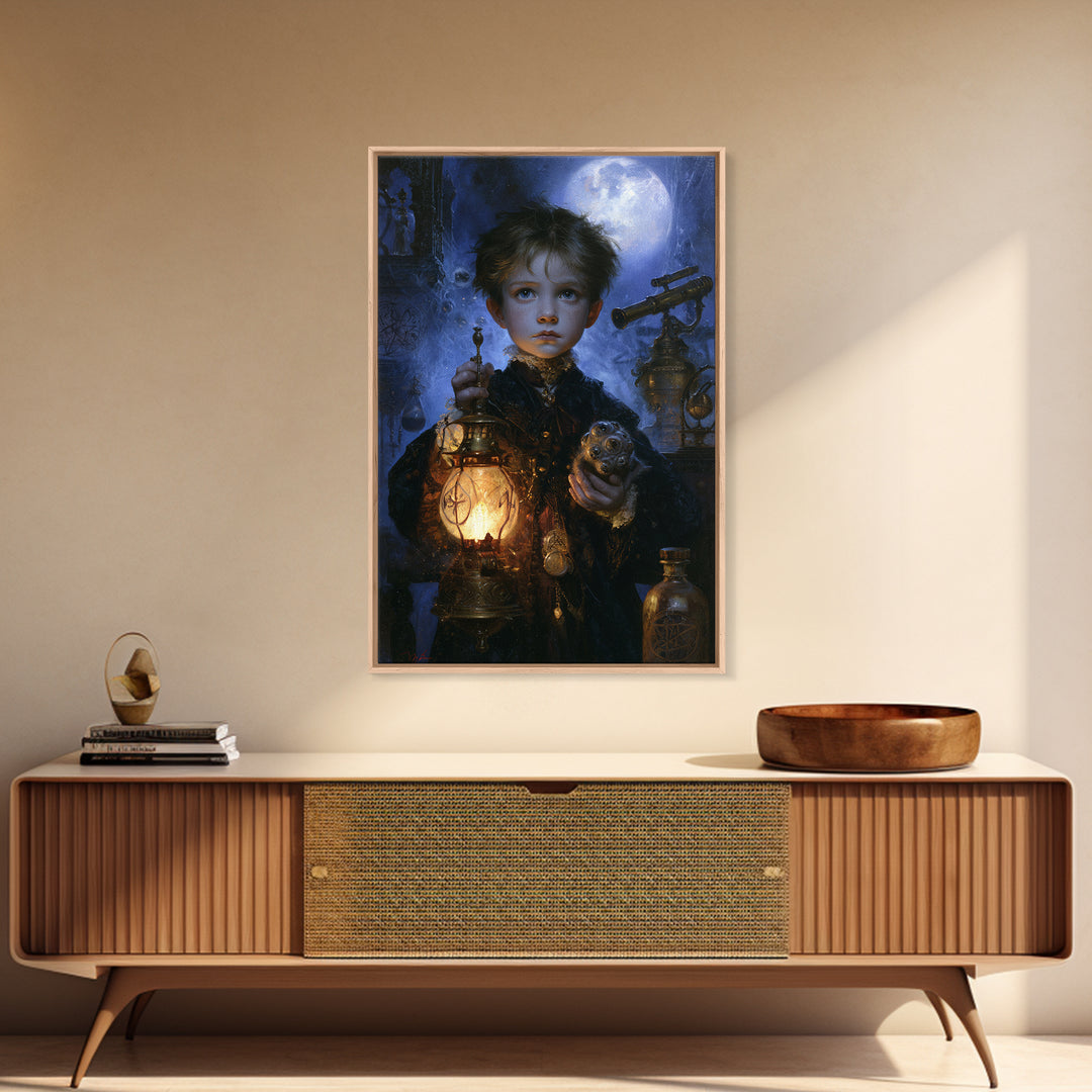 The Child Who Caught A Moon-Spawn, Victorian Gothic Art, Vertical Wall Art, Canvas Print, Gothic Wall Decor, Halloween Portrait Art