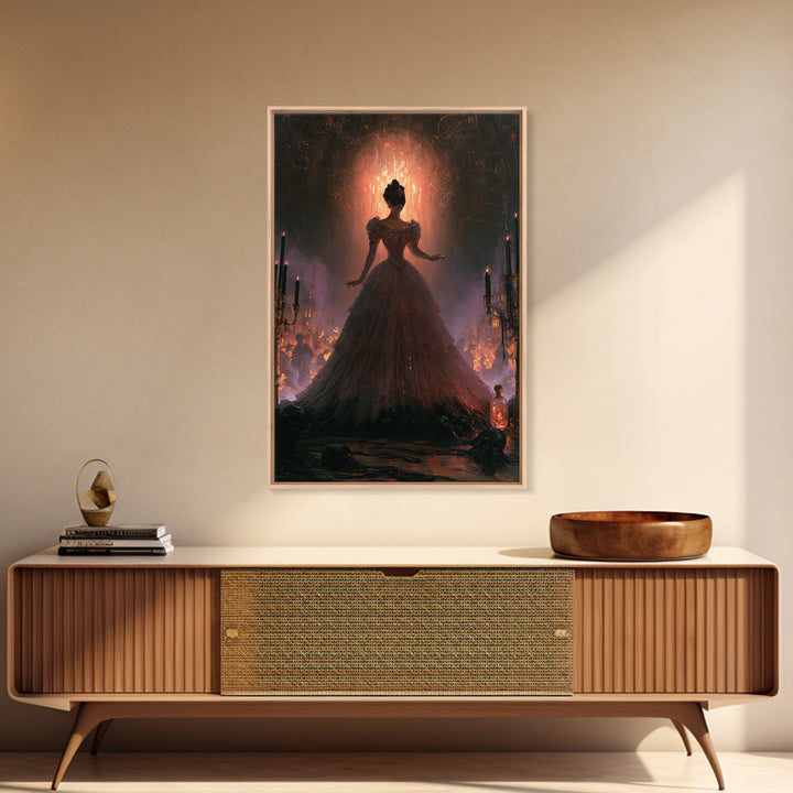 The Ballroom Of Silent Shoggoths, Macabre Victorian Decor, Vertical Wall Art, Canvas Print, Gothic Wall Decor, Halloween Portrait Art