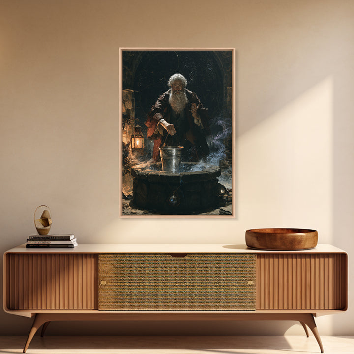 The Dreamwell Beneath Miskatonic, Victorian Horror Portrait, Vertical Wall Art, Framed Canvas Print, Gothic Wall Decor, Halloween Wall Art