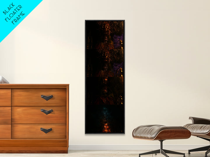 The Mask Of The Crawling God, Macabre Victorian Decor, Tall Narrow Wall Art, Framed Canvas Print, Gothic Wall Decor, Halloween Portrait Art