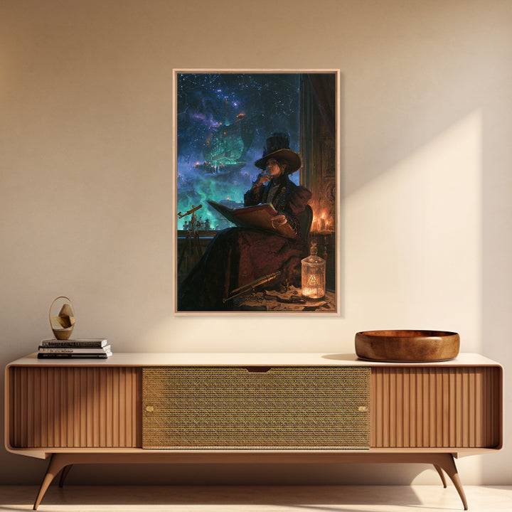 The Candelit Ark Of Forgotten Stars, Victorian Gothic Art, Vertical Wall Art, Canvas Print, Gothic Wall Decor, Halloween Portrait Art