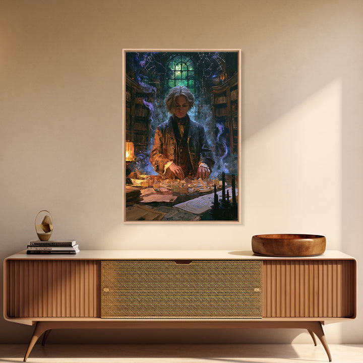 The Archivist Of Dreaming Bones, Victorian Cosmic Horror, Vertical Wall Art, Framed Canvas Print, Gothic Wall Decor, Halloween Portrait Art