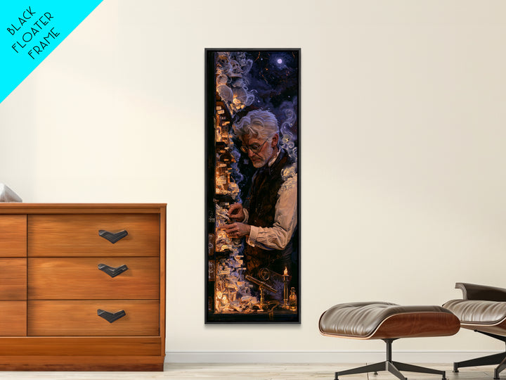The Archivist Of Dreaming Bones, Macabre Victorian Decor, Tall Narrow Wall Art, Canvas Print, Gothic Wall Decor, Halloween Portrait Art