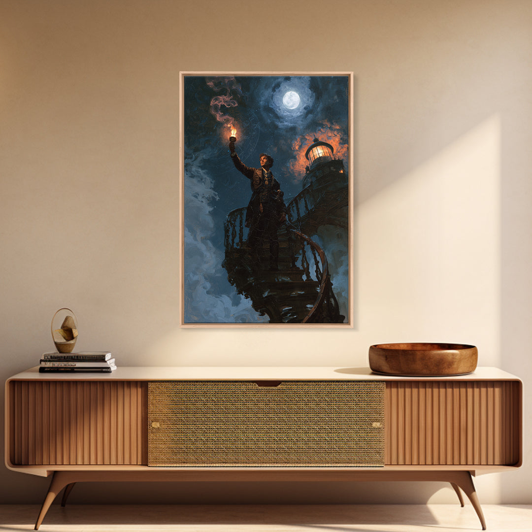 The Last Lighthouse Of Y’Ha-Nthlei, Victorian Horror Portrait, Vertical Wall Art, Canvas Print, Gothic Wall Decor, Halloween Portrait Art