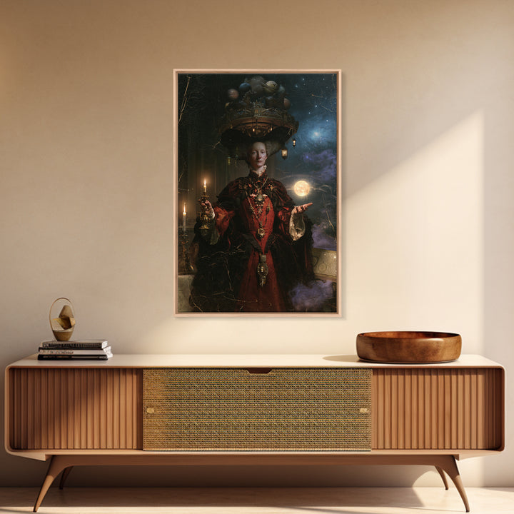 The Carousel Of Sleeping Planets, Victorian Gothic Art, Vertical Wall Art, Canvas Print, Gothic Wall Decor, Halloween Portrait Art