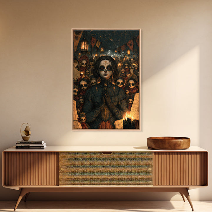 The Festival Of The Little Old Ones, Macabre Victorian Decor, Vertical Wall Art, Framed Canvas Print, Gothic Wall Decor, Gothic Home Decor