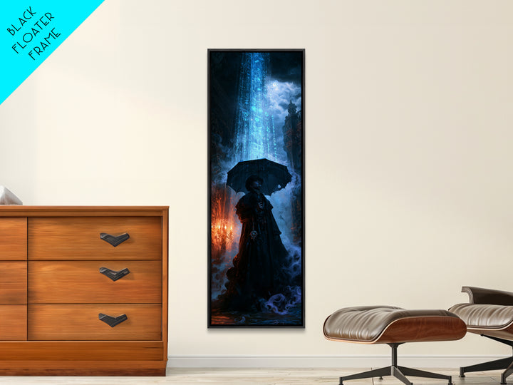The Umbrella Of The Outer Rain, Victorian Cosmic Horror, Tall Narrow Wall Art, Canvas Print, Gothic Wall Decor, Halloween Portrait Art