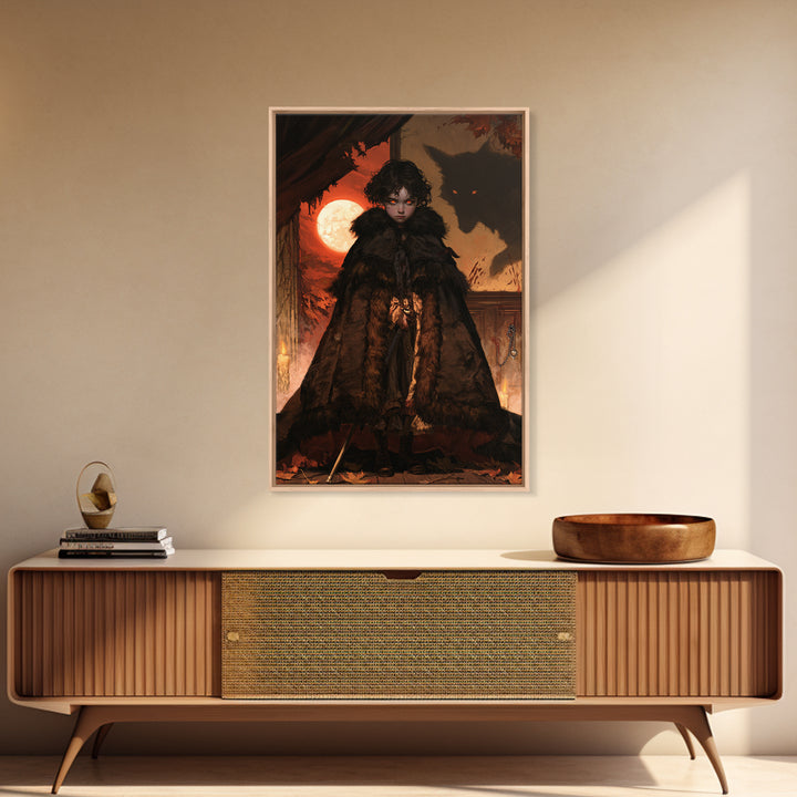 The Wolf-Child Of Ash Lane, Victorian Werewolf Portrait, Vertical Canvas Print, Gothic Home Decor, Classic Monster Art