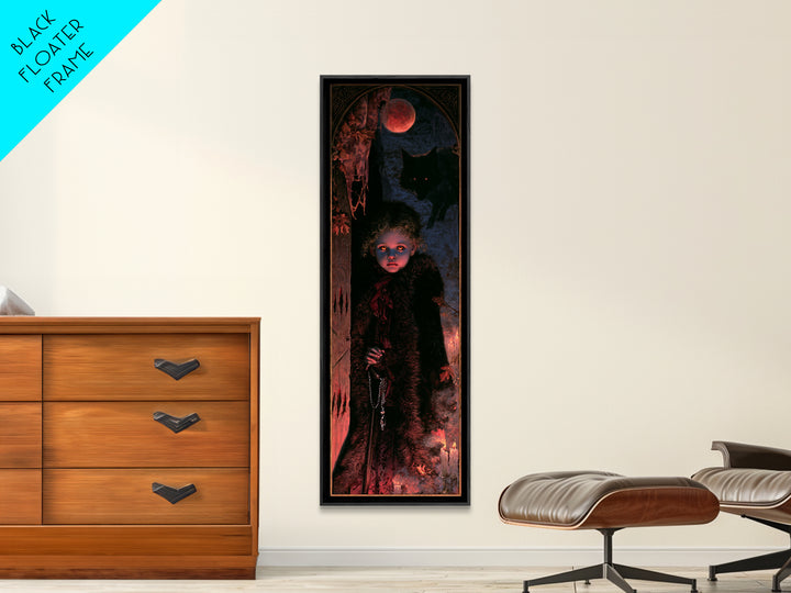 The Wolf-Child Of Ash Lane, Victorian Werewolf Portrait, Tall Narrow Canvas Print, Gothic Home Decor, Gothic Wall Decor, Classic Monster Art