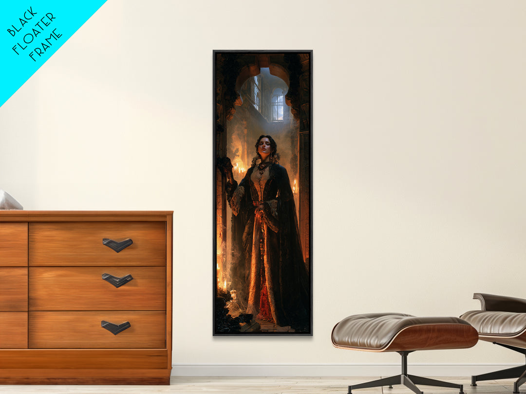 The Lost Nile Countess, Victorian Mummy Portrait, Tall Narrow Canvas Print, Antique Style Decor, Spooky Season Decor, Classic Monster Art
