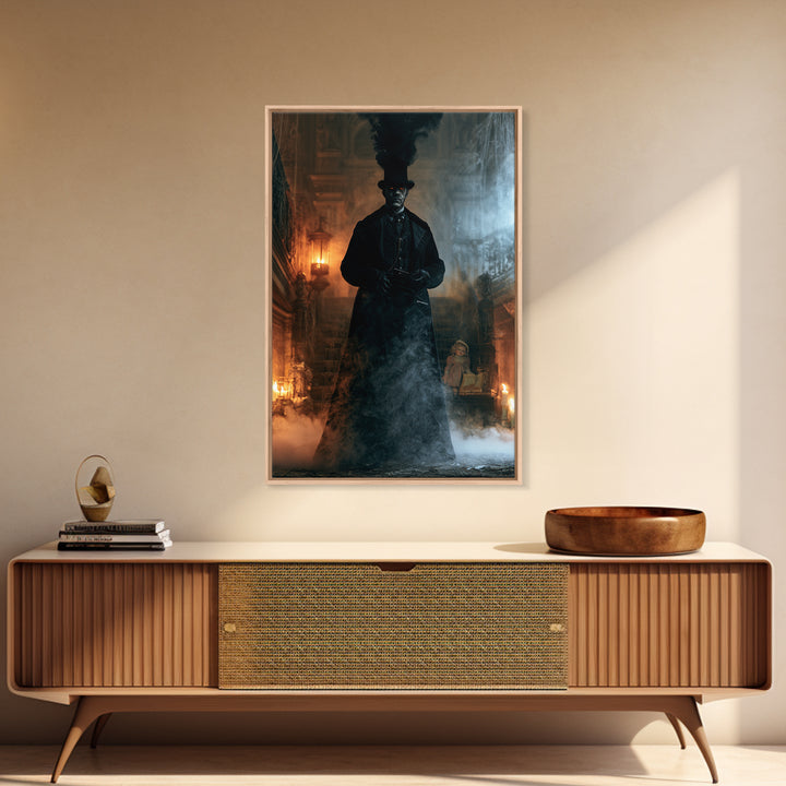 The Railway Ghost, Victorian Ghost Portrait, Vertical Canvas Print, Classic Halloween Decor, Antique Horror Decor, Classic Monster Art