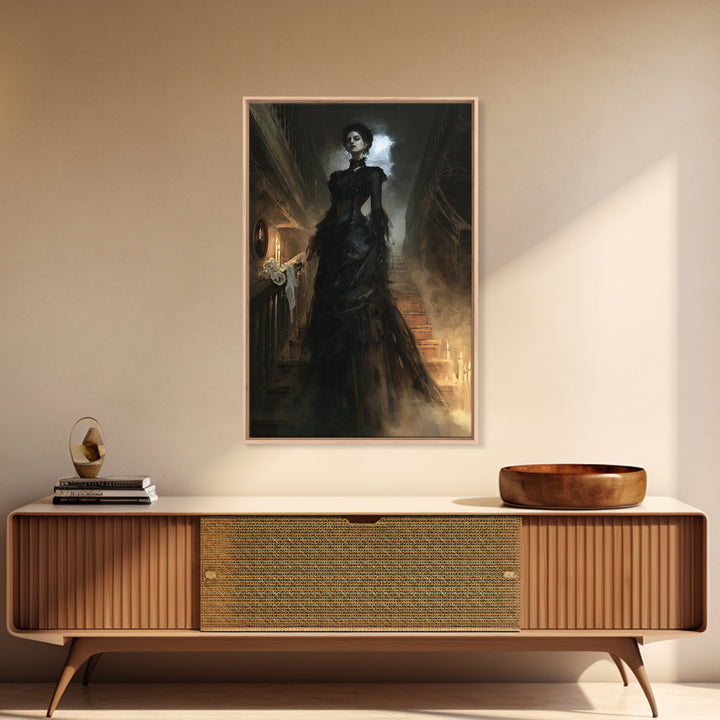 The Cellar Phantom, Victorian Phantom Portrait, Vertical Canvas Print, Antique Style Decor, Gothic Wall Decor, Classic Monster Art