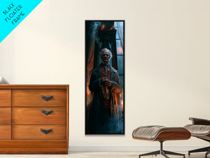 The Tower Bell Phantom, Victorian Phantom Portrait, Tall Narrow Canvas Print, Dark Academia Decor, Antique Horror Decor, Classic Monster Art