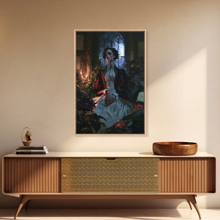 The Garden Experiment, Victorian Monster Portrait, Vertical Canvas Print, Macabre Home Decor, Antique Horror Decor, Classic Monster Art