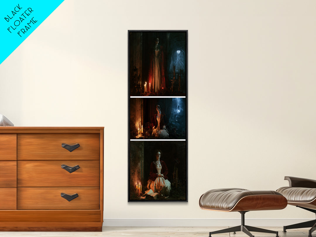 The Garden Experiment, Victorian Monster Portrait, Tall Narrow Canvas Print, Classic Halloween Decor, Classic Monster Art