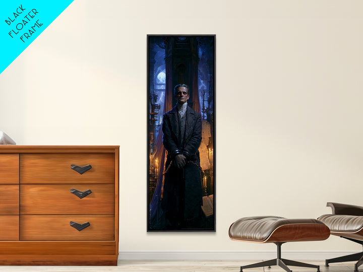 The Clocktower Patient, Victorian Monster Portrait, Tall Narrow Canvas Print, Antique Style Decor, Antique Horror Decor, Classic Monster Art
