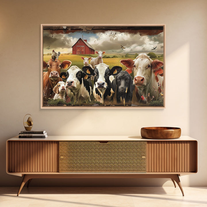 Cute Farmhouse Animal Print, Window Art, Wall Art, Home Decor, Wall Decor, Cute Farmhouse Kitsch Living Room Art