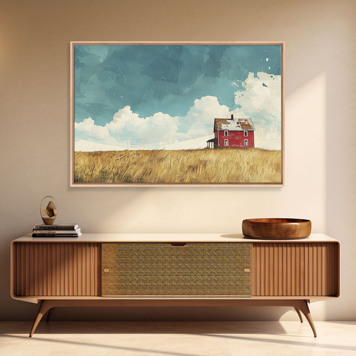 Scenic Landscape Painting Print Of An Abandoned Farm, Original Painting, Art Print, Wood Frame Wall Art, Rustic Decor, Farmhouse Art